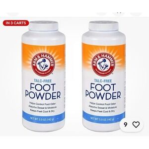 Arm & Hammer Talc-Free Foot Powder Control Good Odor 5.0 OZ Ea Bottle Lot Of 2
